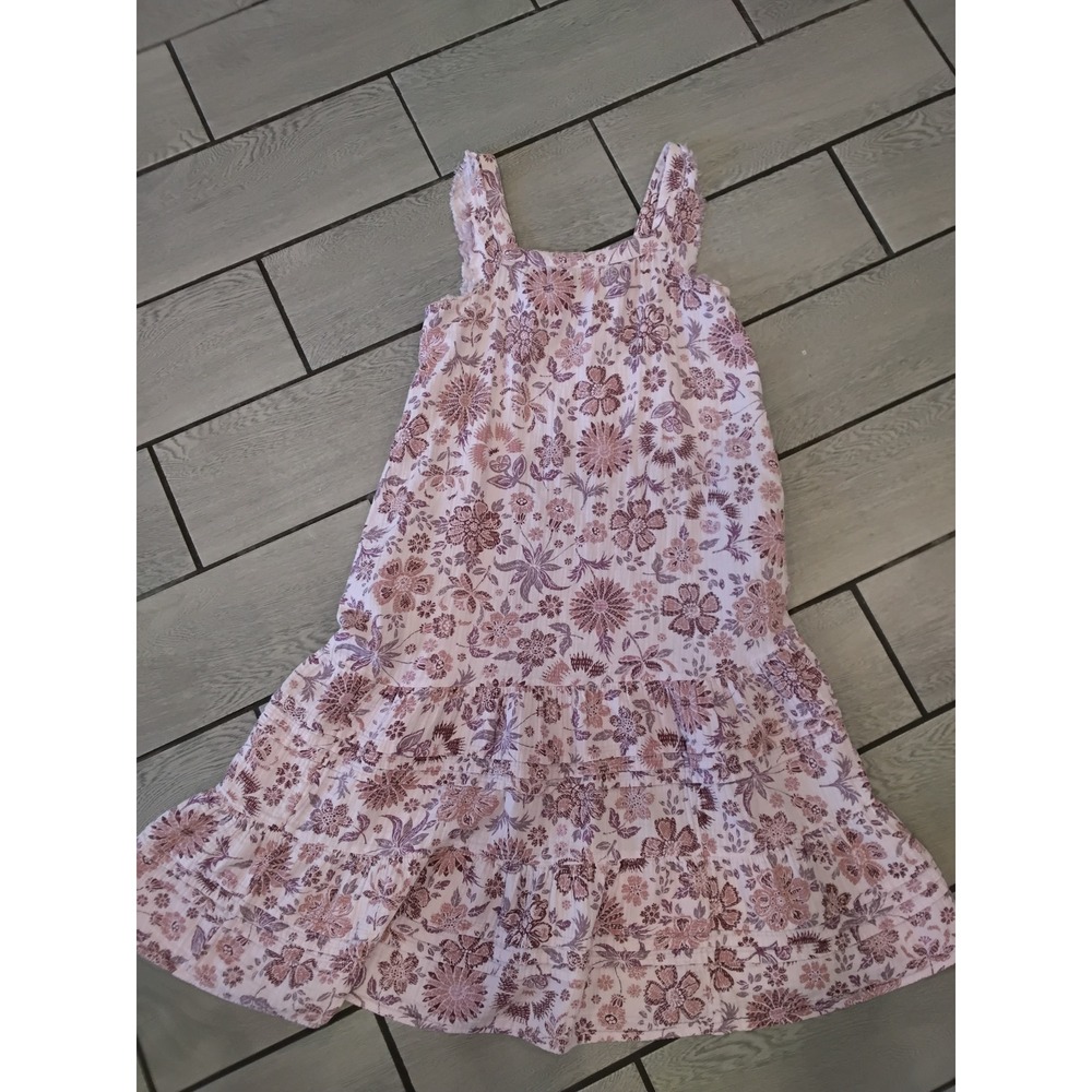 Sonoma Goods For Life‎ Womens Floral Gauze Tiered Midi Dress Mauve Pink Small